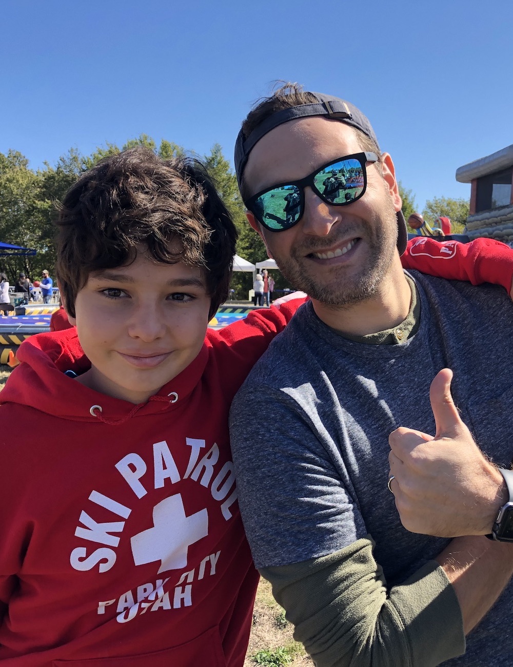 Great Lakes Academy student and teacher at the Fall Festival.