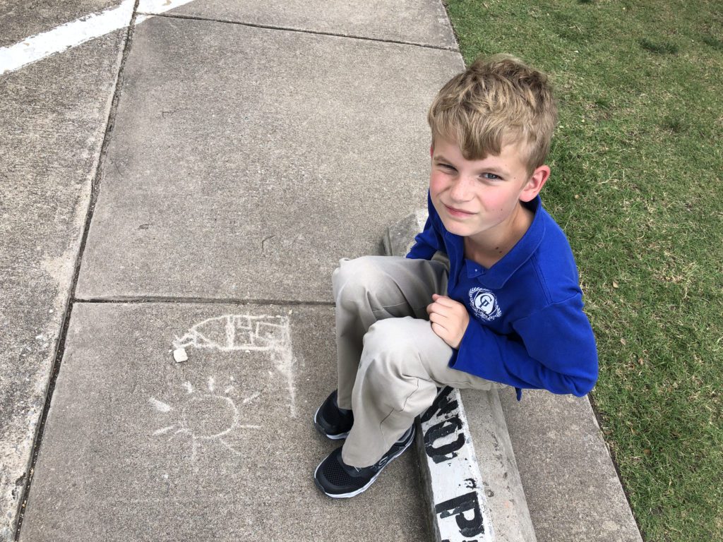 Great Lakes Academy student after school waiting for their parent.